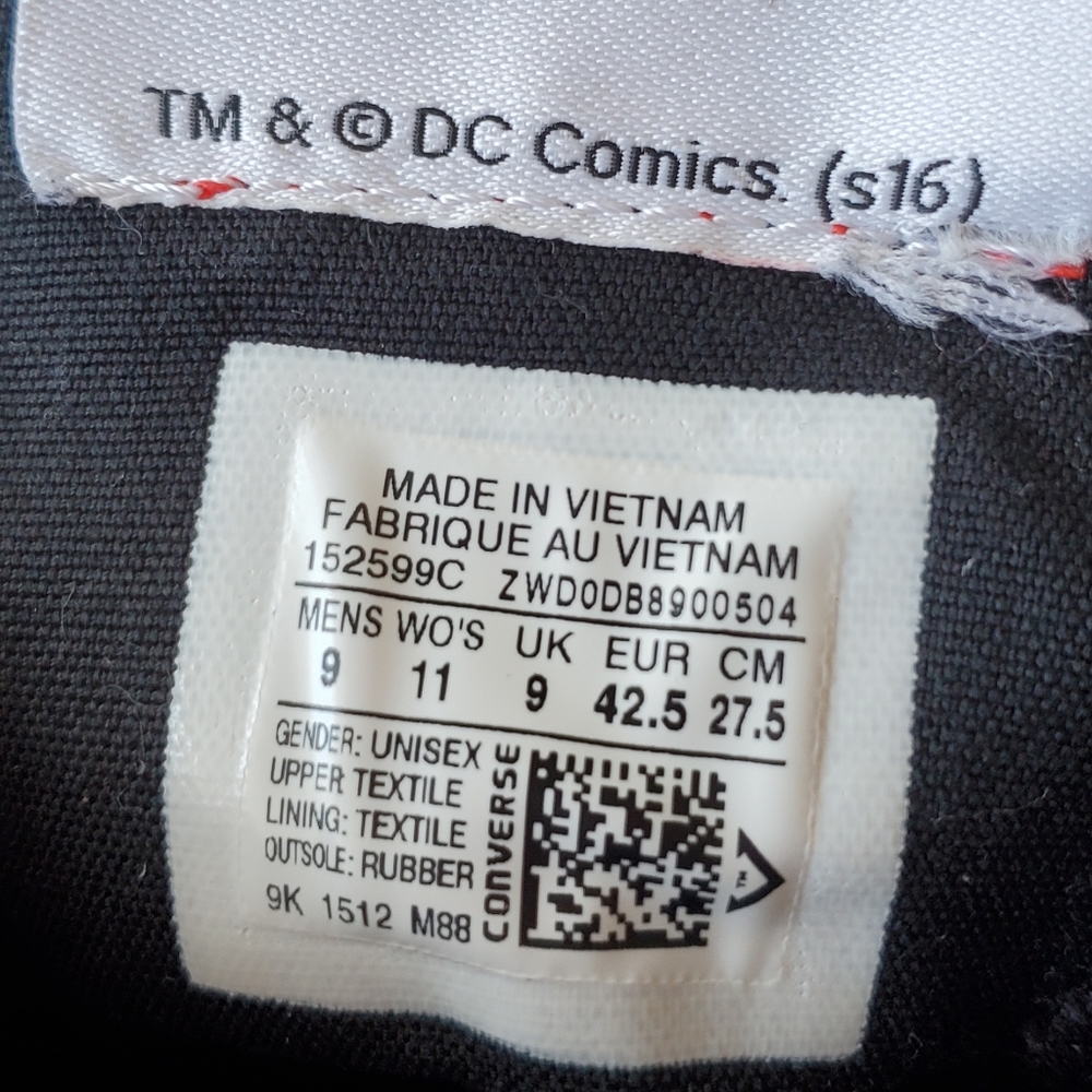 Converse All Star X DC Comics Harley Quinn Unisex Sneakers Size Mens 9/Womens 11 - Picture 9 of 9
